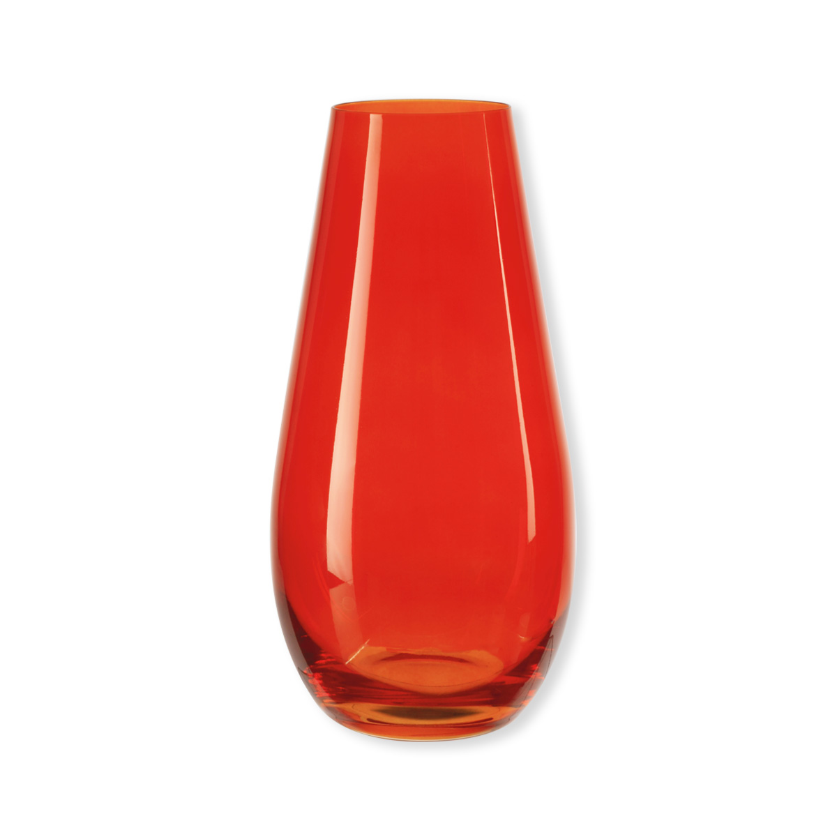 Vase orange en verre 30cm Bruno Evrard